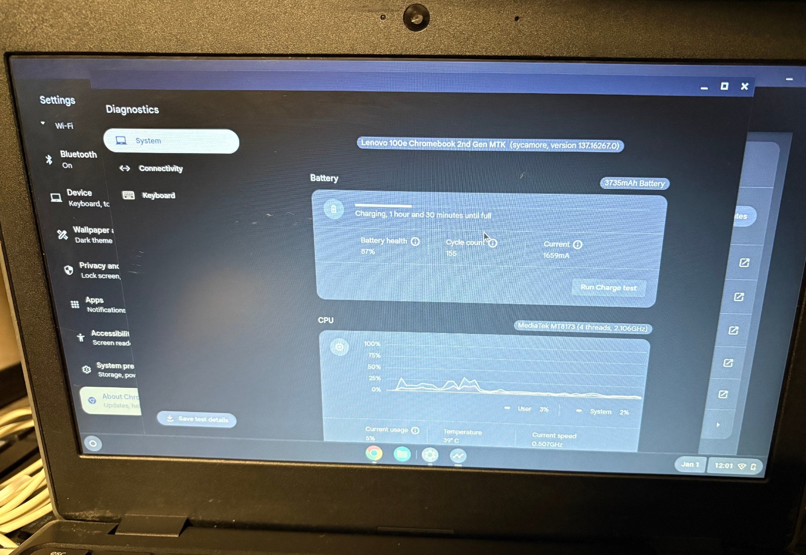 LENOVO 100e Chromebook 2nd Gen MTK 81QB 11.6″ 4GB RAM 1.7GHz 2GB eMMC; 6166194
