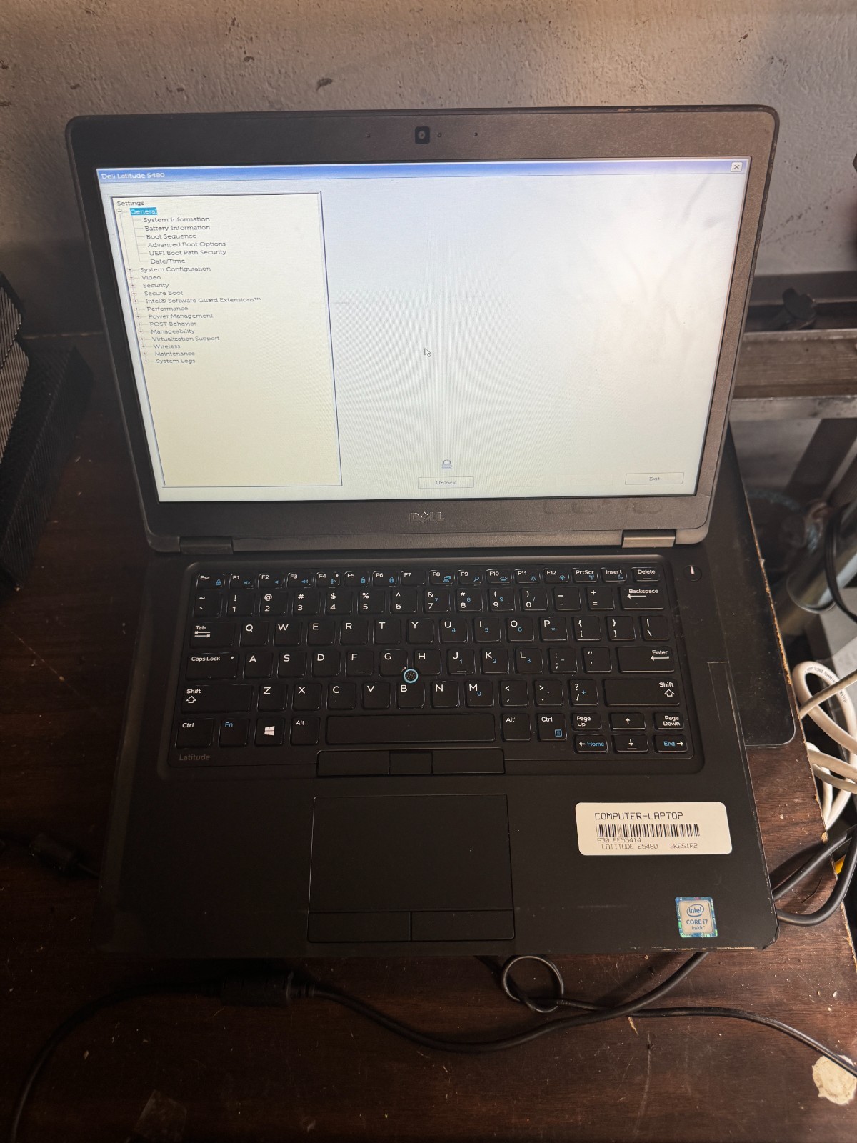 Dell Latitude 5480 Core I7-6600 Laptop For Parts/Repair #5879