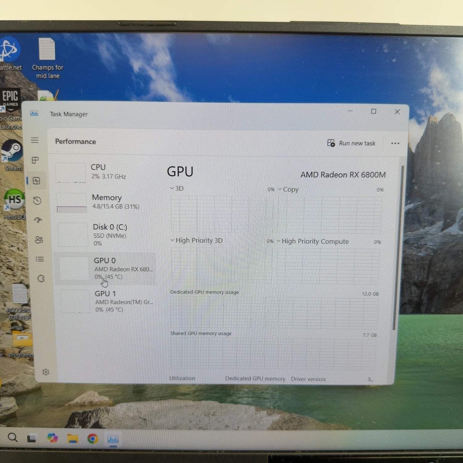 Asus ROG Strix G15 G513QY 15.6″ Ryzen 9 5900HX 3.3GHz 16GB RAM 500GB SSD RX 6800