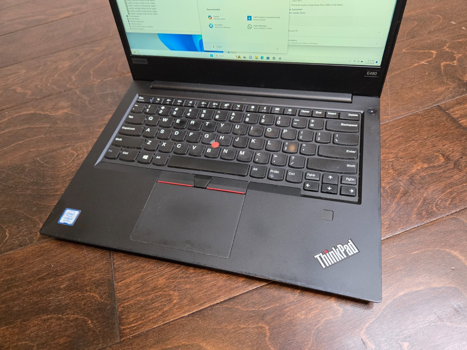 LENOVO ThinkPad E480 14″ Core i5-8250u 1.60GHz 8GB, 256GB NVMe W11 Pro Grade B