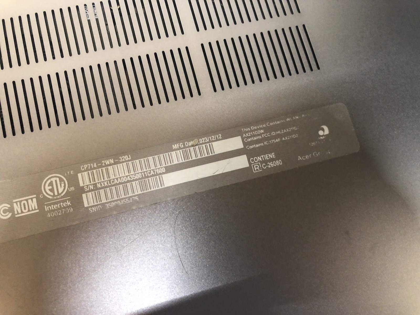 Acer Chromebook Spin 714 | i3-1315U | 8GB RAM | *KEY & MOTHERBOARD ONLY* WORKING