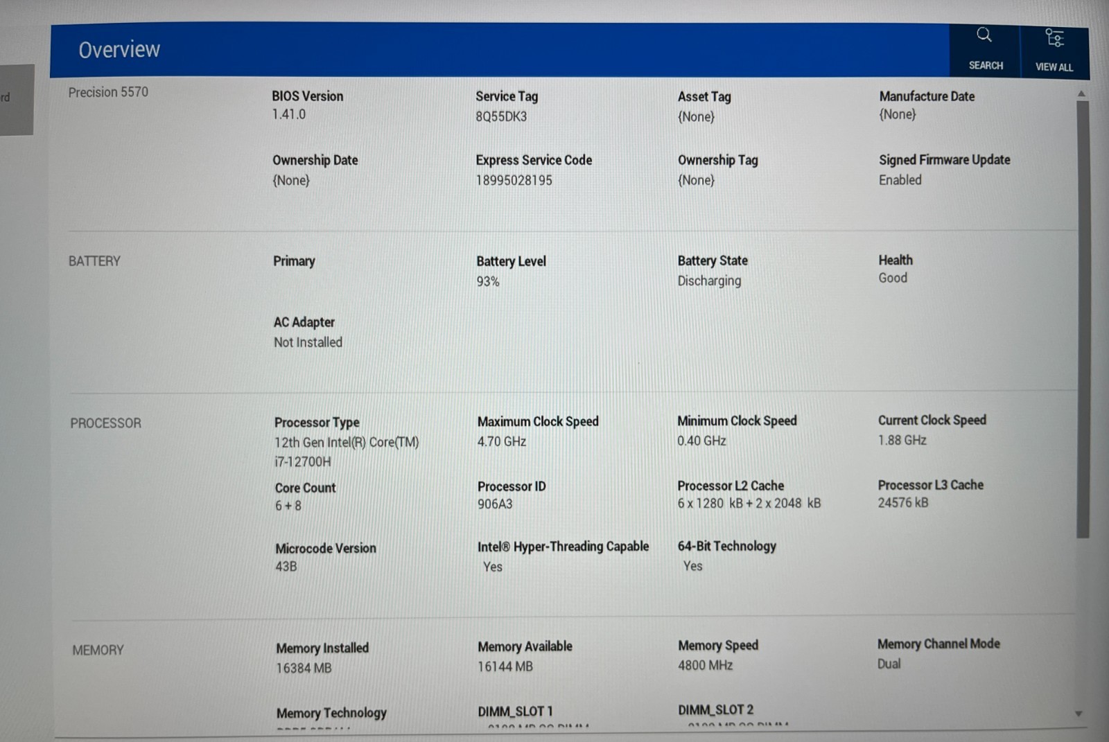 Dell Precision 5570 15.6″ FHD+ Core 6+8 i7-12700H 16G RTX A1000 512GB W11 Pro