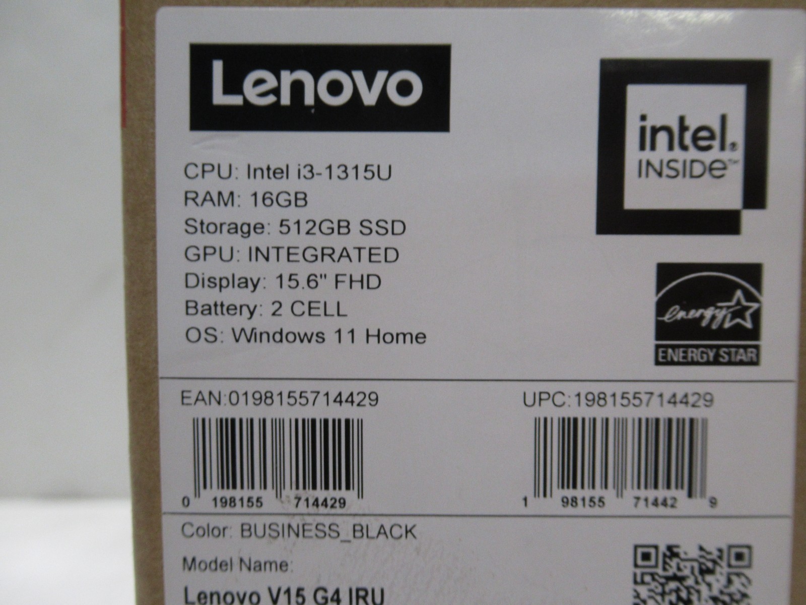Lenovo V15 G4 15.6″ FHD Windows 11 Notebook | Intel Core i3 | 16GB RAM 512GB SSD