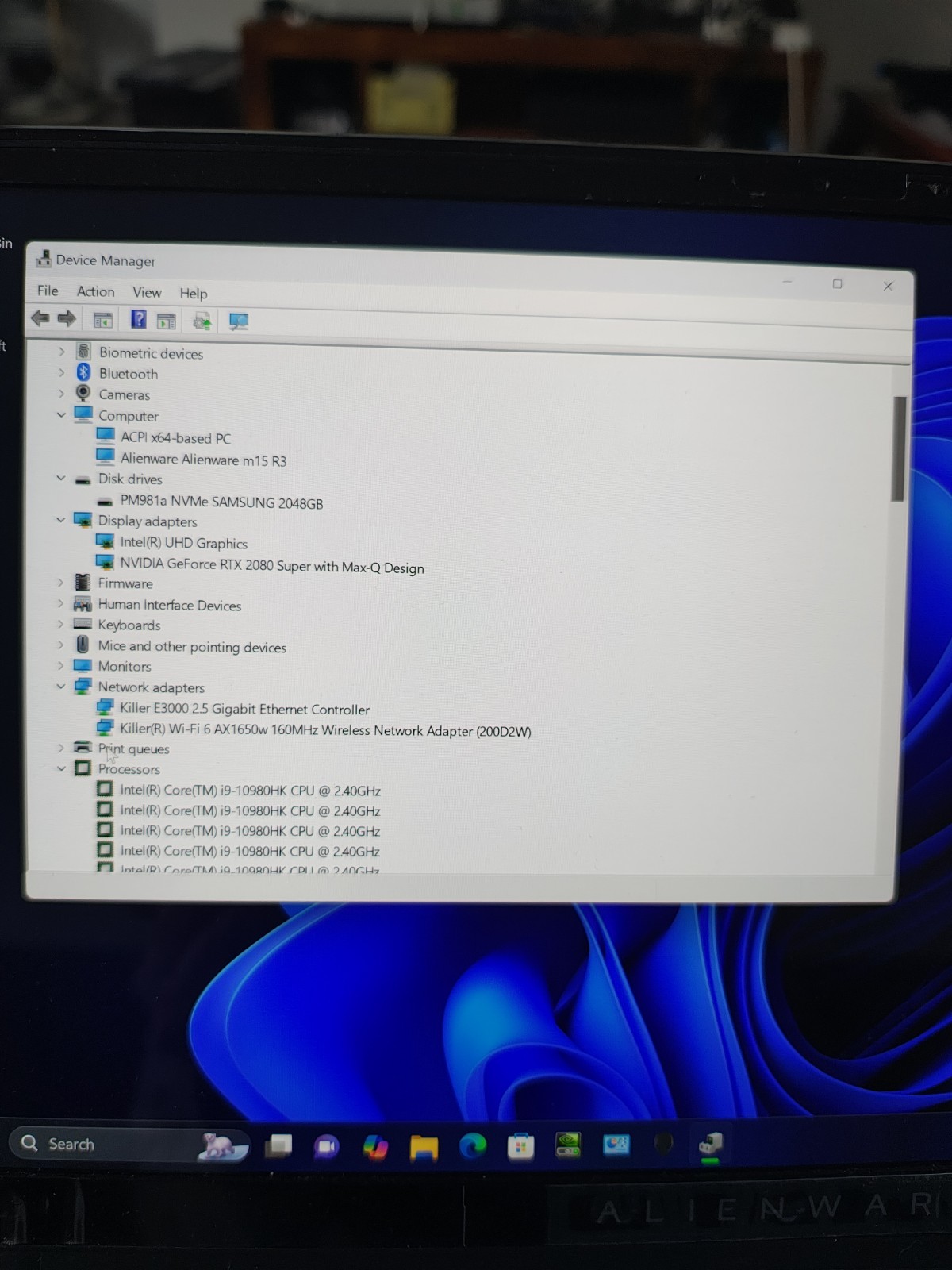 Alienware M15 R3 I9 32gb Rtx 2080