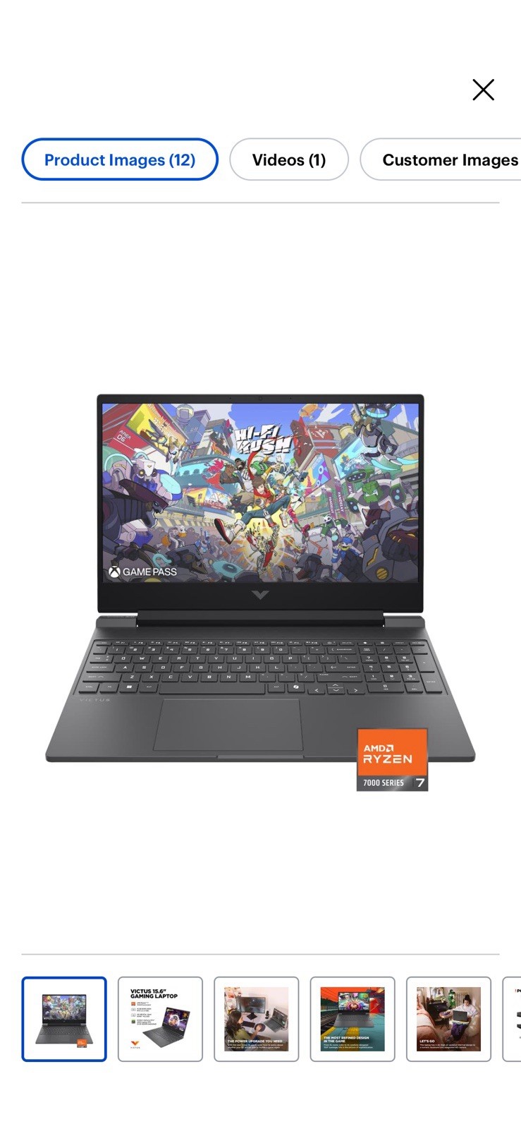 HP Victus 15.6″, 16GB RAM, 512GB,144Hz Full HD, NVIDIA RTX4050 Mica Silver 2024