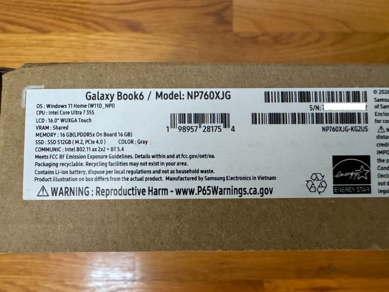 Samsung Galaxy Book6 16″ 120Hz IPS Touch Core Ultra 7-355 16G 512G Copilot+ Gray