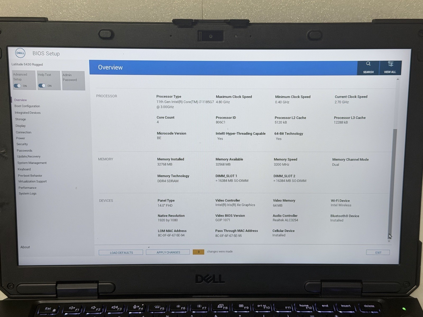 Dell Latitude 5430 Rugged i7-1185G7 – 32GB Ram- 512GB NVMe – Windows 11 Pro
