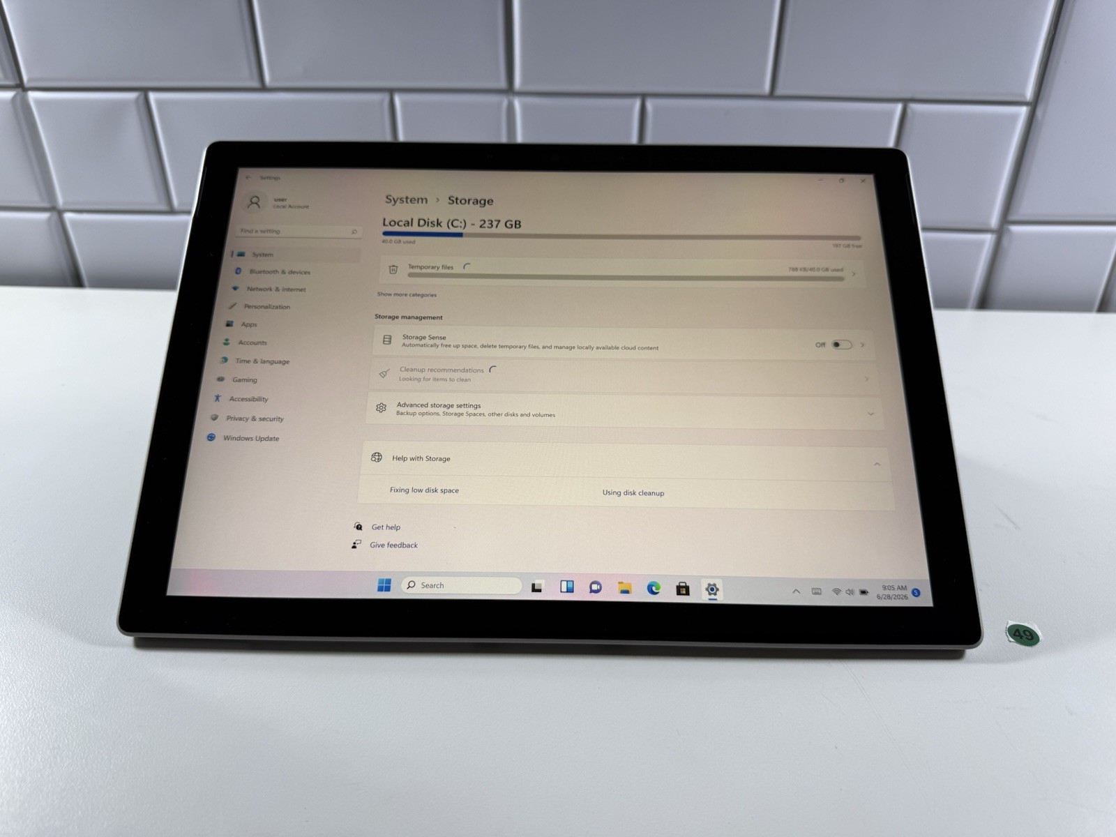 Microsoft Surface Pro 7 plus 1961 Core i5-1135G7 2.4GHz 16GB 256GB Win 11 Pro