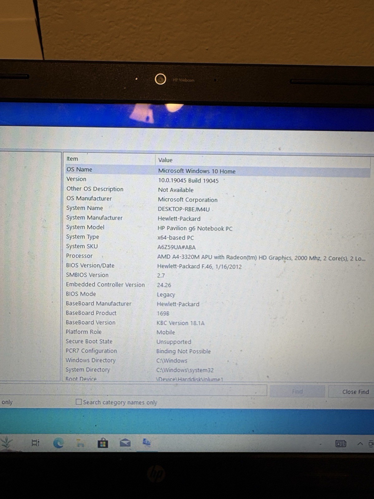HP Pavilion G6-1B60US 15.6in, AMD A4-3300M 1.9GHz, 4GB, 500GB Laptop, Win 10