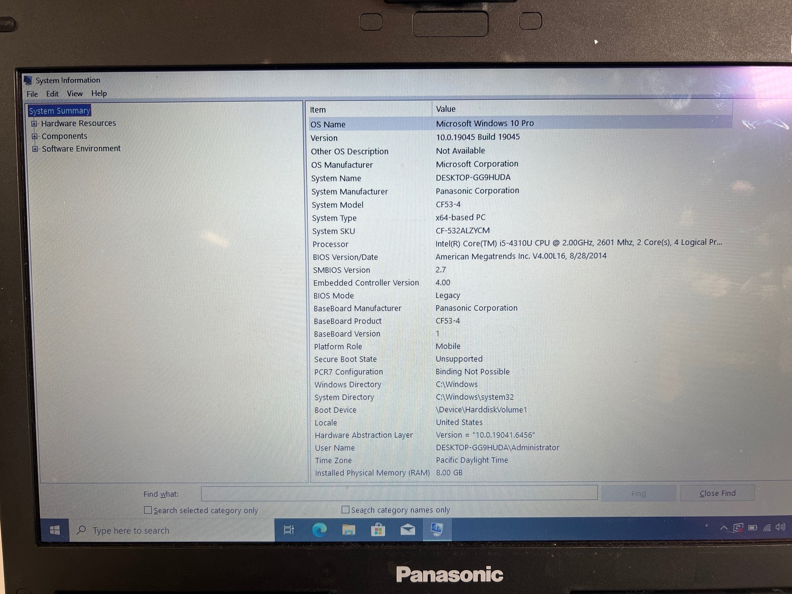 Panasonic Toughbook CF-53 MK4 i5-4310U 8GB 256GB SSD 14″ Win 10 Rugged