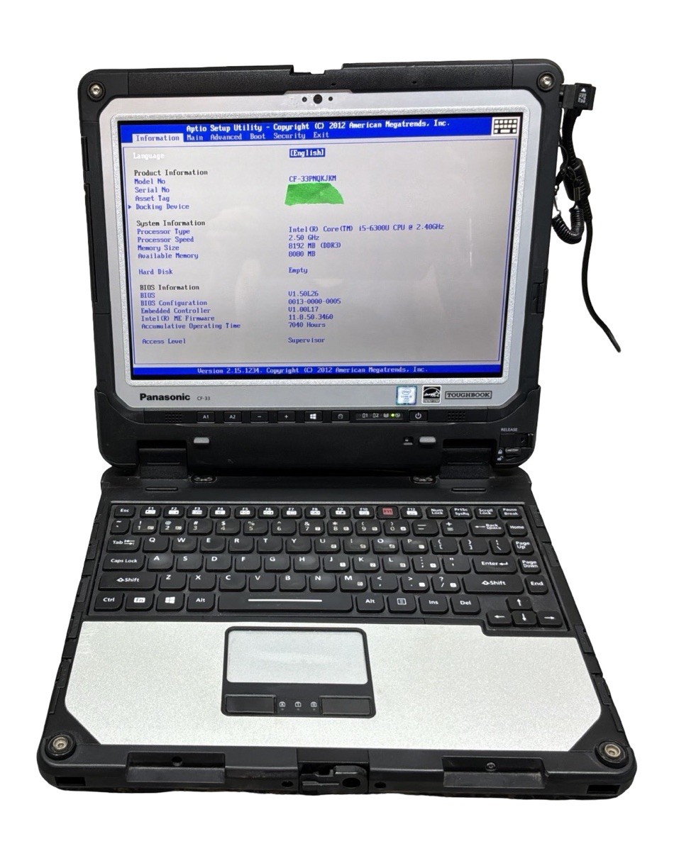 Panasonic Toughbook CF-33 i5-6TH GEN 2.4GHz 8GB RAM TOUCH For Parts SEE DETAILS