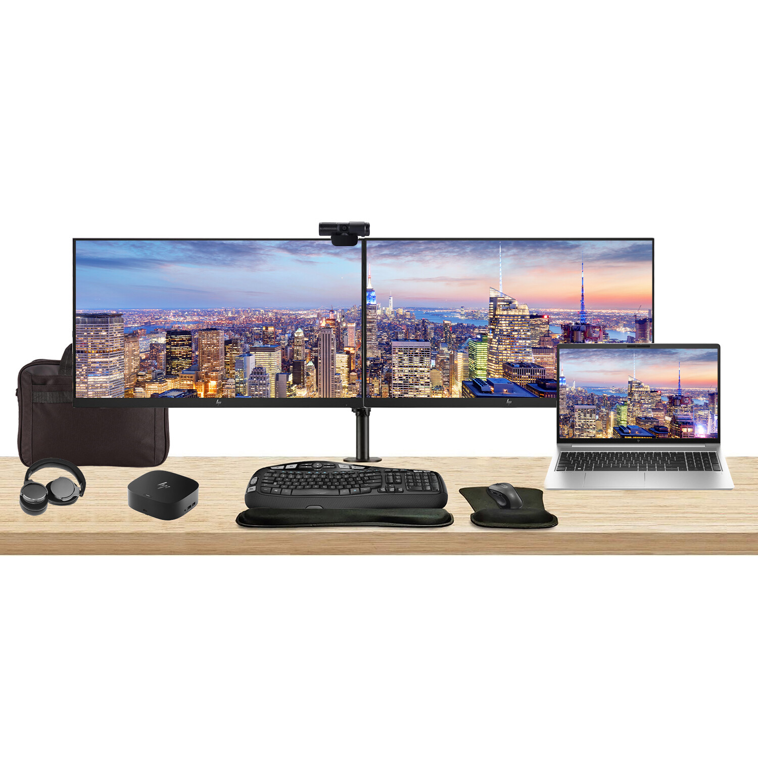 HP ProBook 450 G10 15.6″ i5, 256GB SSD, Bundle with 2 x EliteDisplay 27″ Monitor