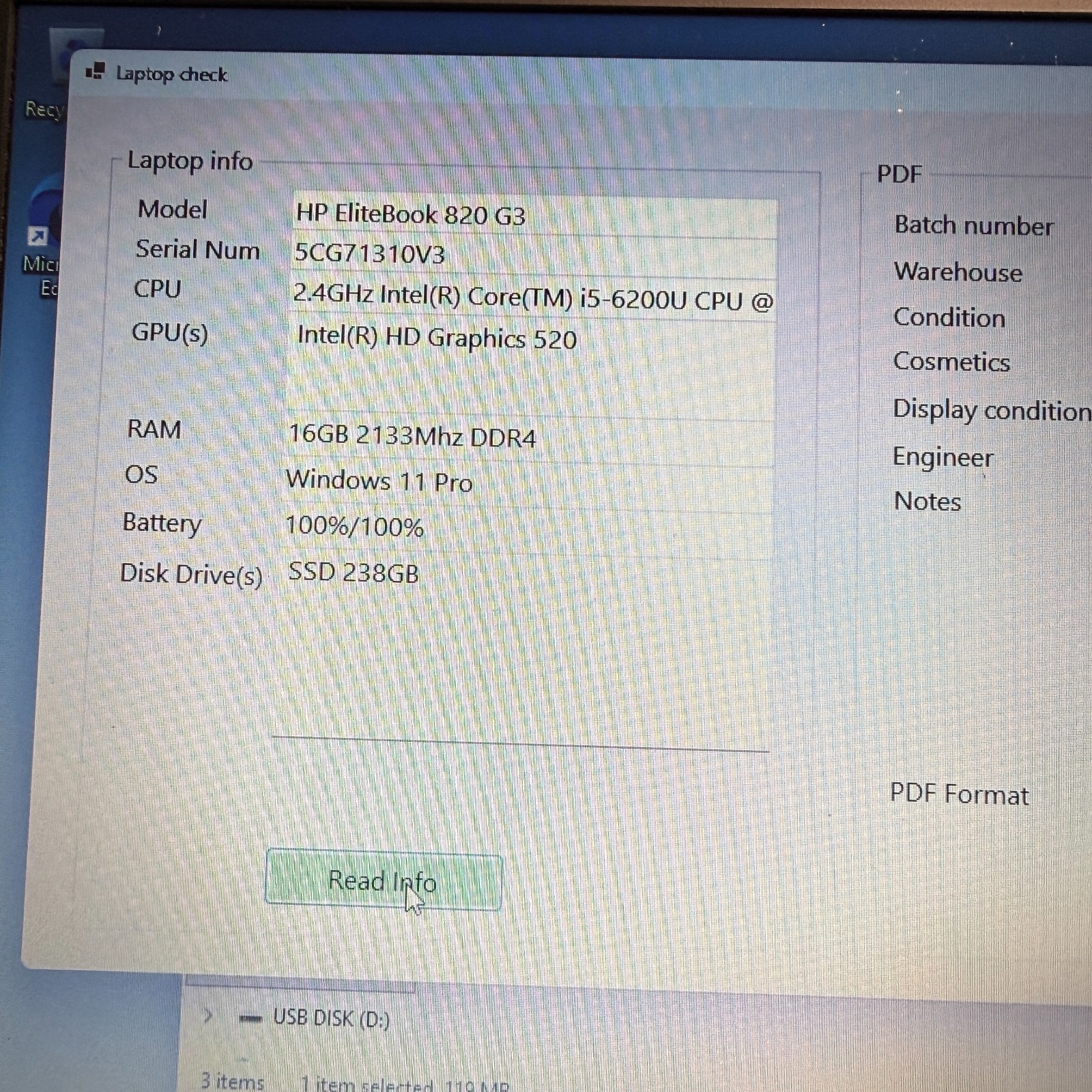 HP EliteBook 820 G3 12.5″ i5-6200U 2.3GHz 16GB RAM 256GB SSD Win 11 Pro Good