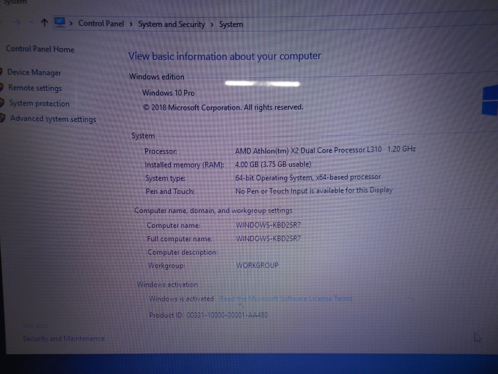 ACER LAPTOP 5538 AMD ATHLON X2 DUAL CORE PROCESSOR
