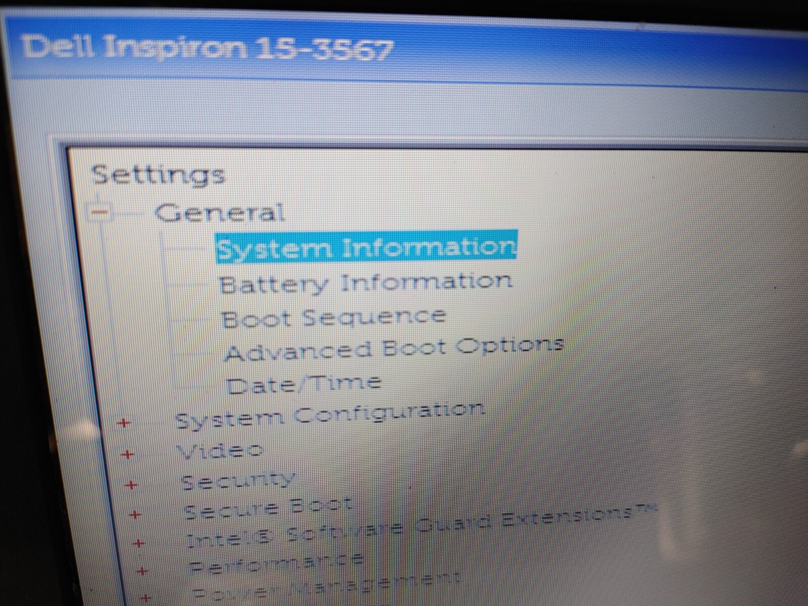 DELL INSPIRON 15 3567 CORE i3-7100U @ 2.4 GHz, NO RAM ,NO HD , FOR PARTS ONLY