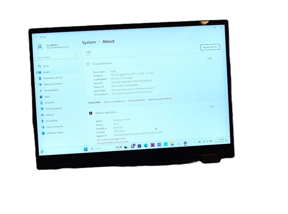 LG Gram thin and light 14 inch 2-in-1 touch 12th gen laptop in excellent cond