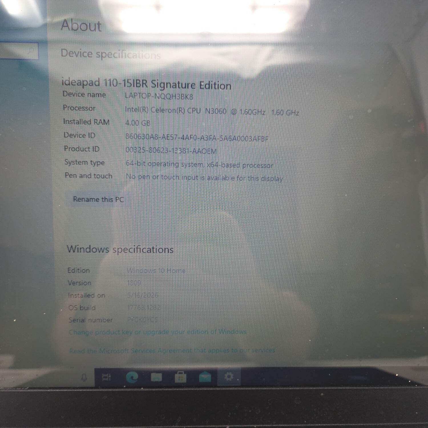 Lenovo IdeaPad Celeron N3060 4GB RAM 500GB