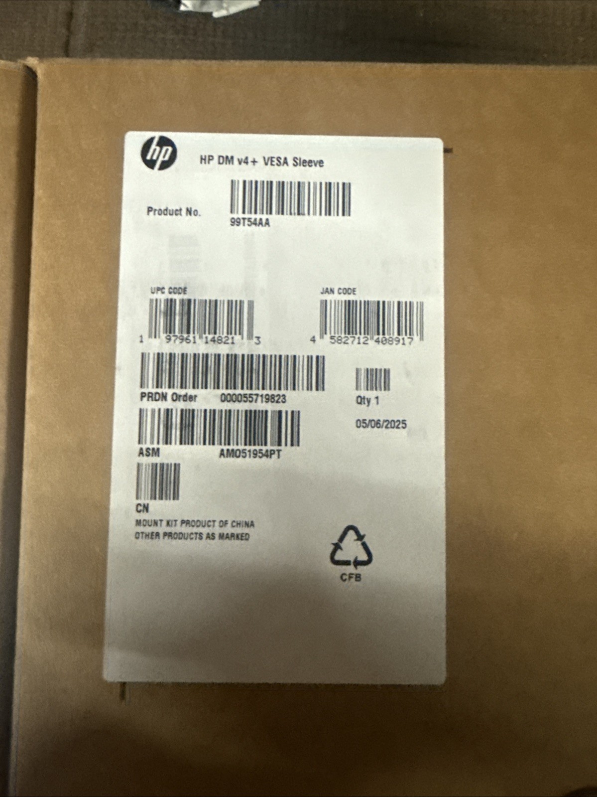 HP Mounting Sleeve for Mini PC (99t54aa)