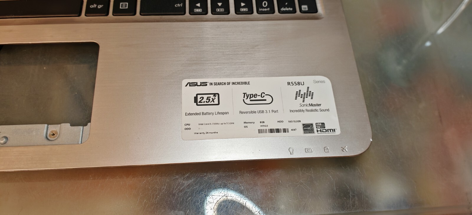 ASUS X556U R556U F556U R558 TOP BODY PALMREST 13N0-SGA0821 13NB09S2AP0321