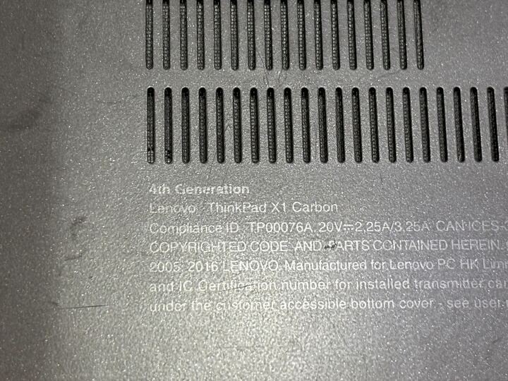 14″ Lenovo ThinkPad X1 Carbon 4th Gen Intel i7-6600U NO SSD *READ