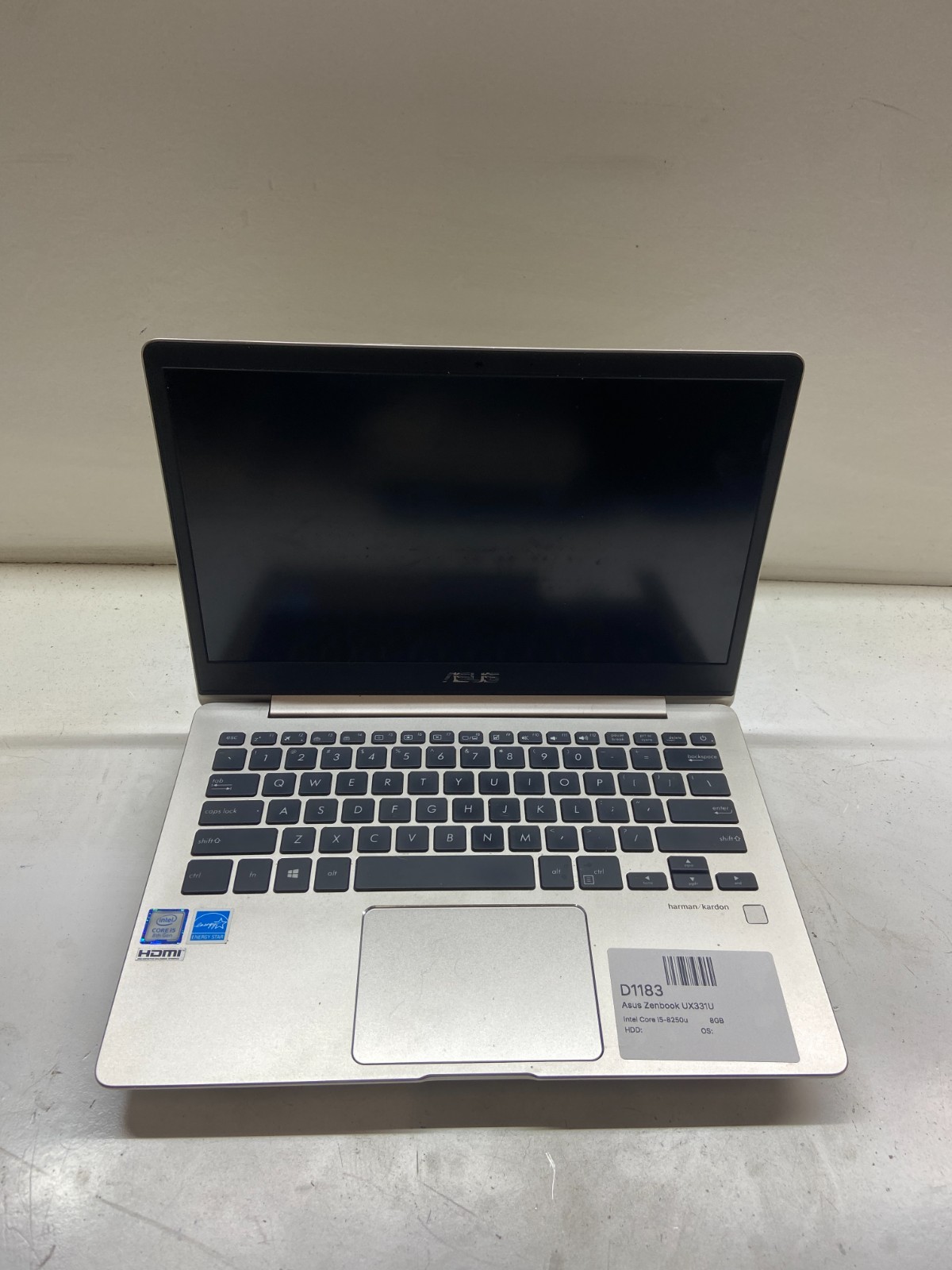 Asus Zenbook UX331U Intel Core i5-8250u 1.6GHz 8GB NO HDD