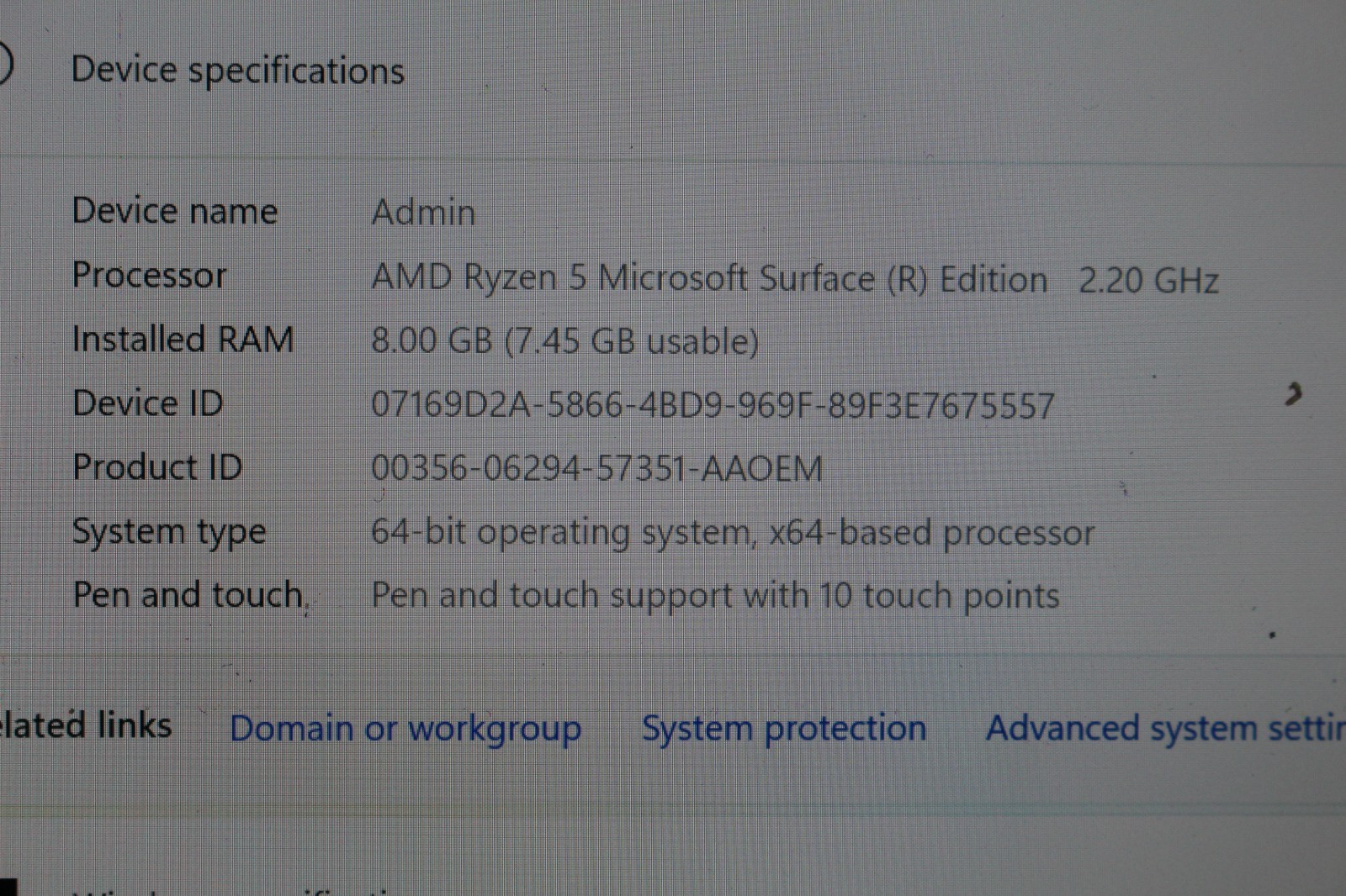 Microsoft Surface Laptop 4 13.5″ 2021 (256GB SSD,AMD Ryzen 5,8GB RAM)