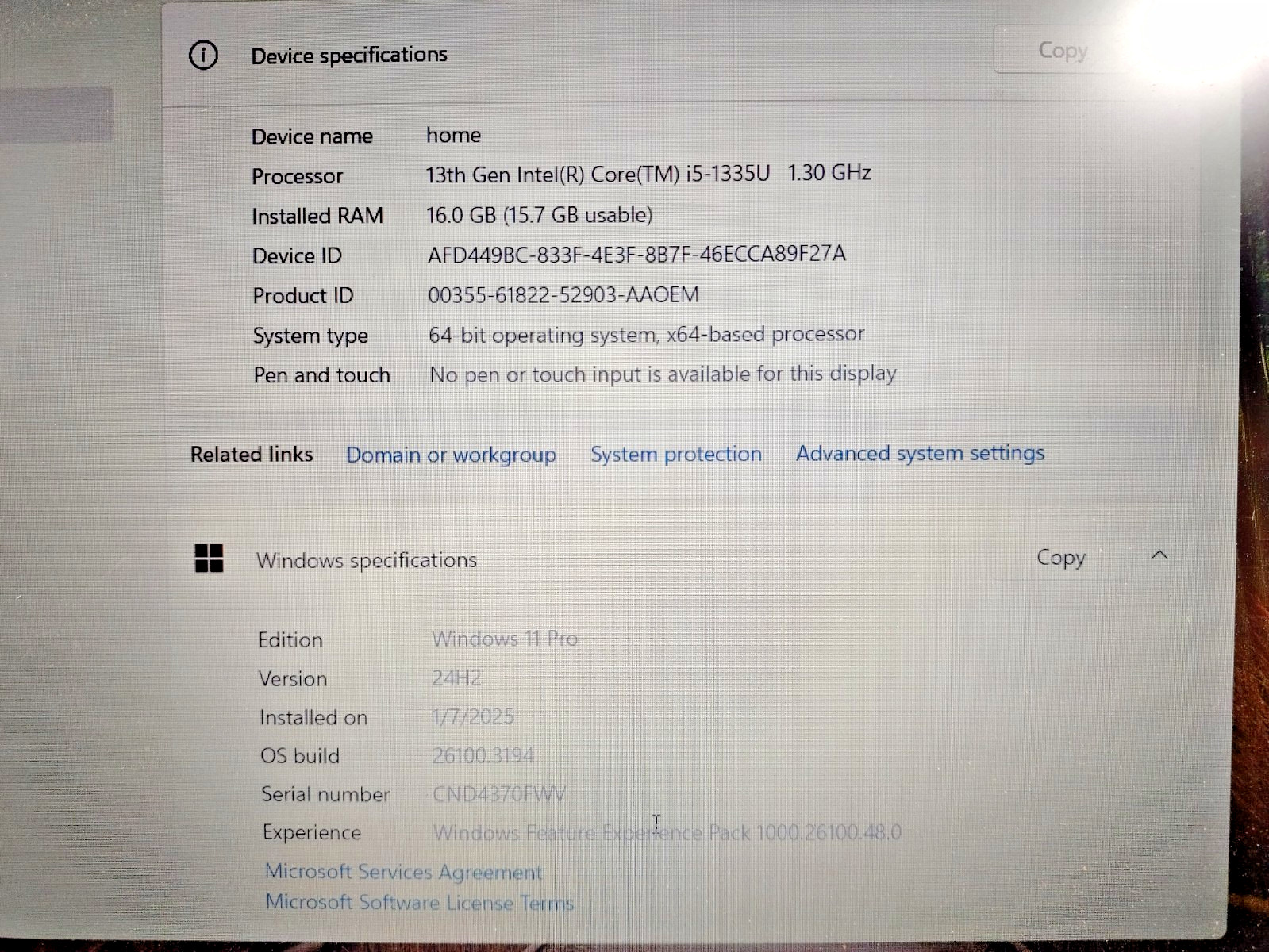 HP 250R G9 i5-1335U 16GB 512GB BT5 802.11ac 15.6″ FHD Win11Pro