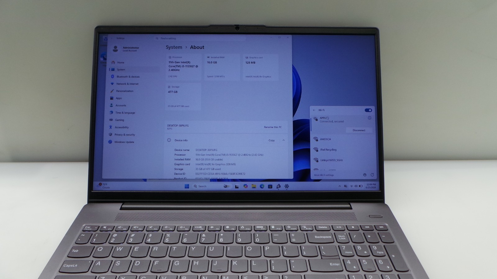 Lenovo IdeaPad 5 15ITL05 15.6” i5-1135G7 1.00GHz 16GB SSD 512GB SSD WIN 11 HOME