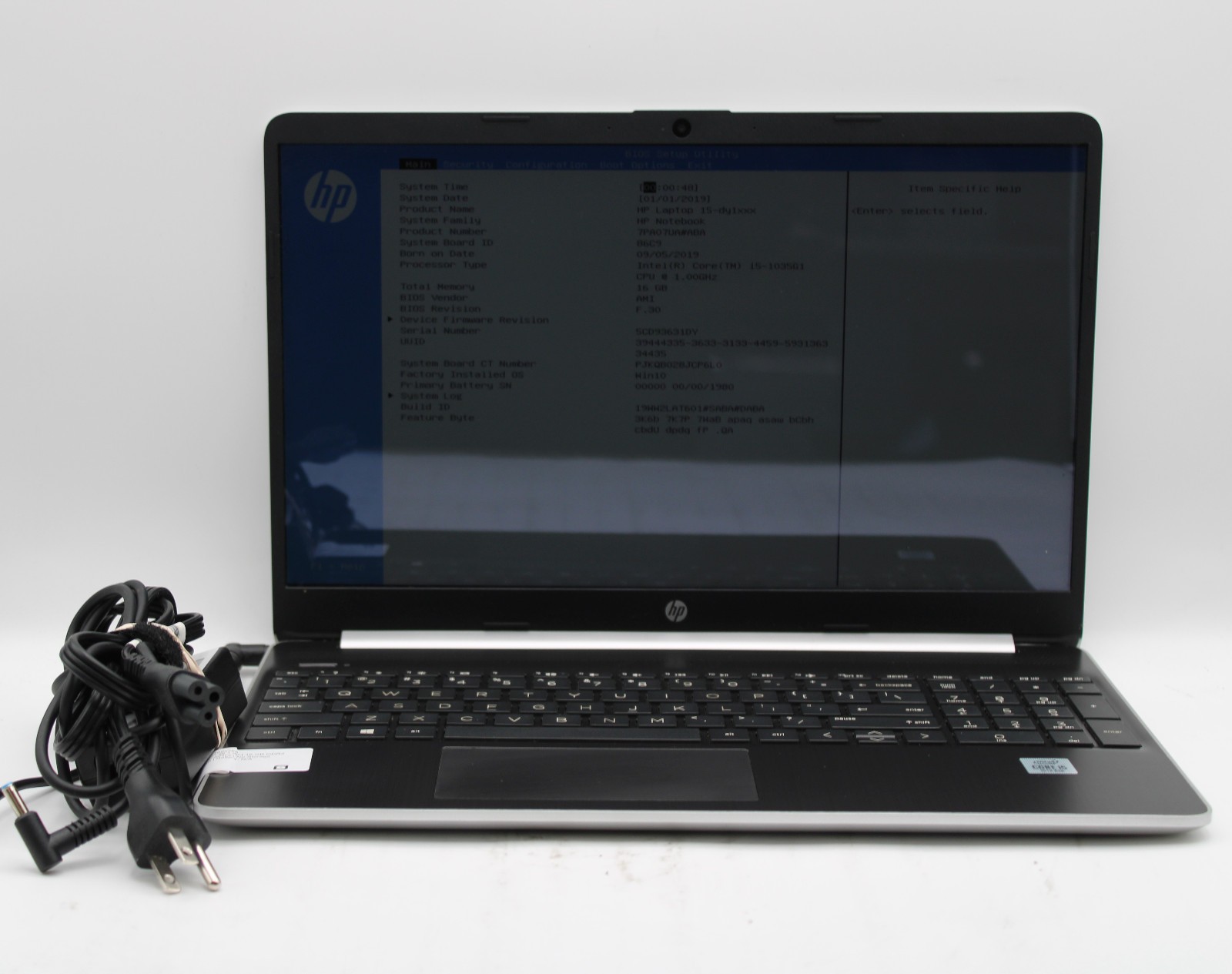 HP 15-dy1751ms _ i5-1035G1 @ 1 GHz _ 16GB RAM _ No SSD / OS