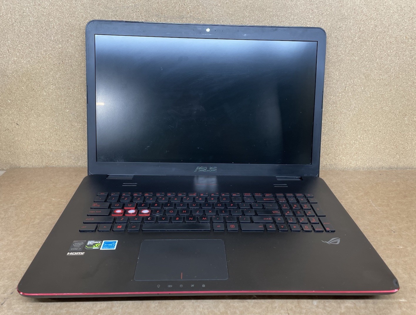 Asus ROG GL771J Laptop Intel Core i7, NO RAM, NO STORAGE, *FOR PARTS* READ