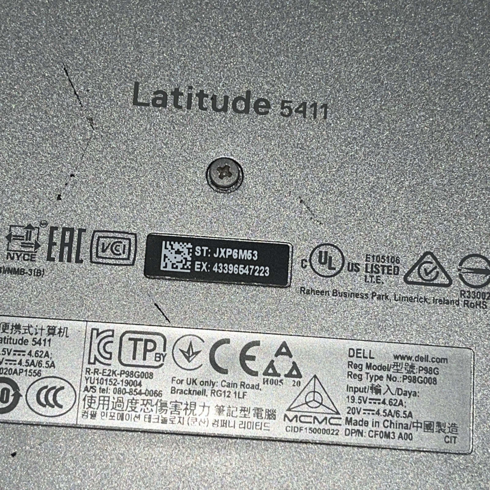 DELL LATITUDE 5411 INTEL CORE I7 10TH GEN 16GB RAM NO HD
