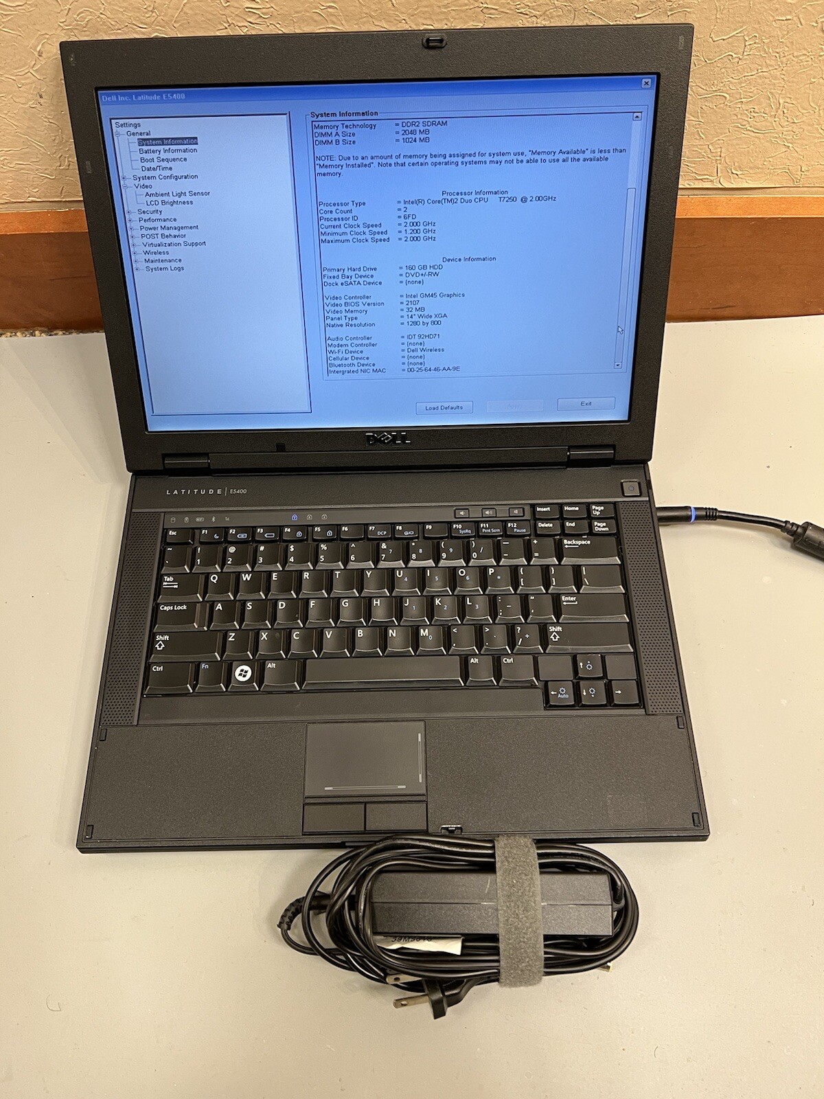 Dell Latitude E5400 14″ Core 2 Duo 2.0Ghz 3GB RAM 160GB HDD WIFI WIN 10
