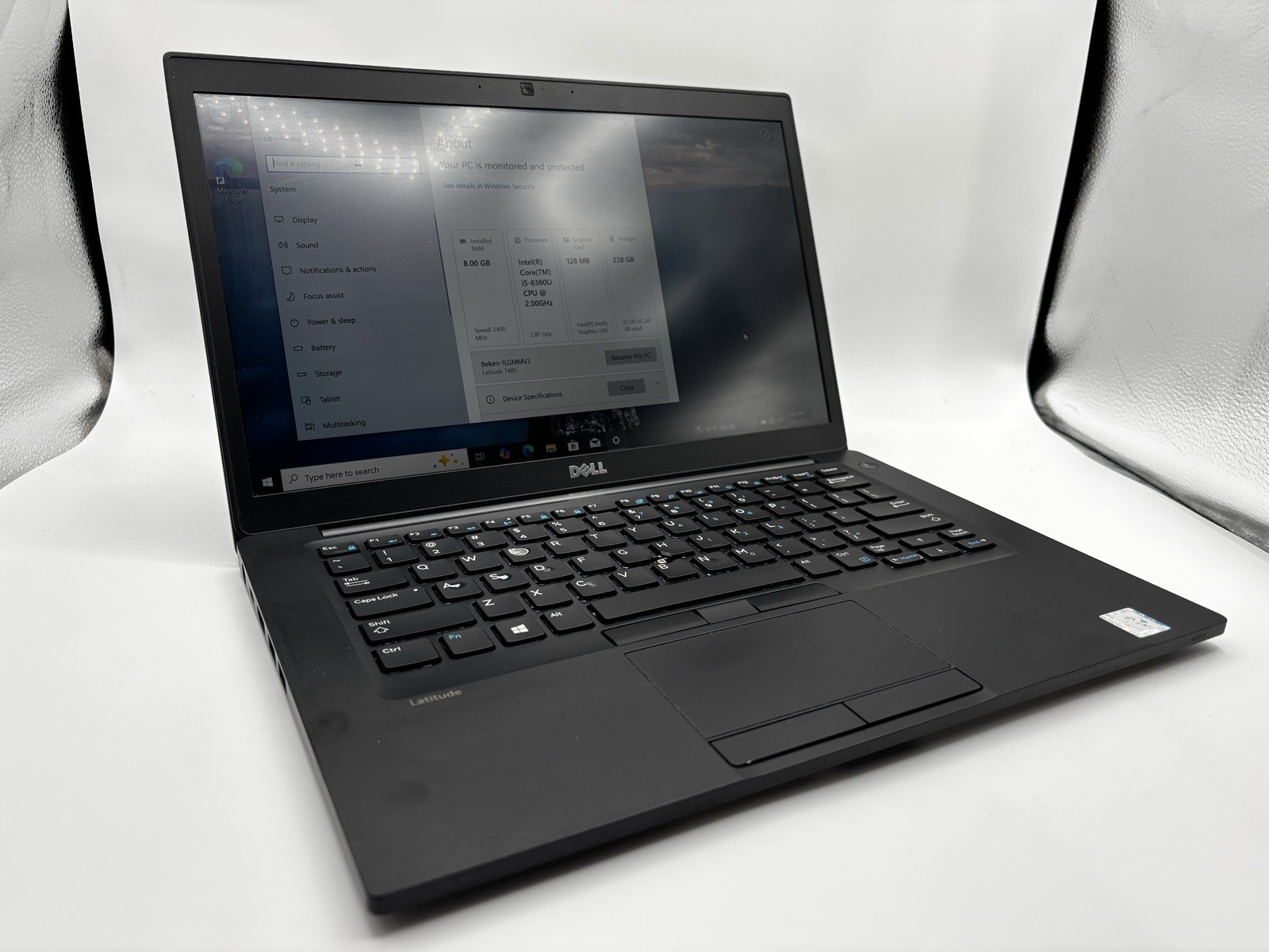 Latitude 7480 i5-6360U, 8GB RAM, 256GB NVMe, Iris 540 Gfx, Win 11