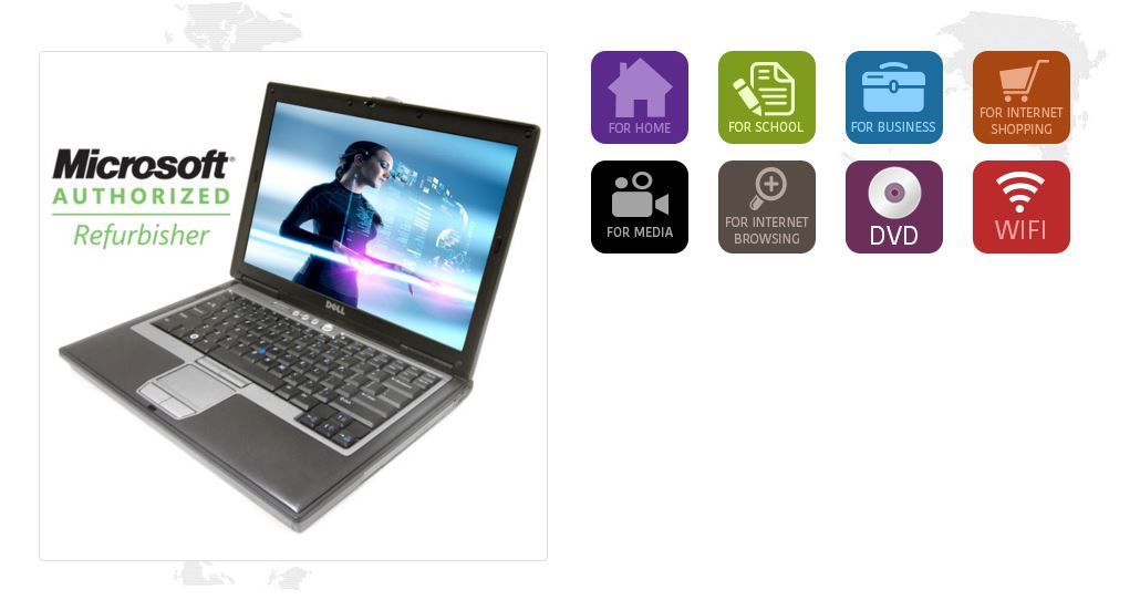 Dell D620 Laptop / 1.66ghz / 2gb / Windows XP WIFI / DVD COMPLETE! D630 Win 7