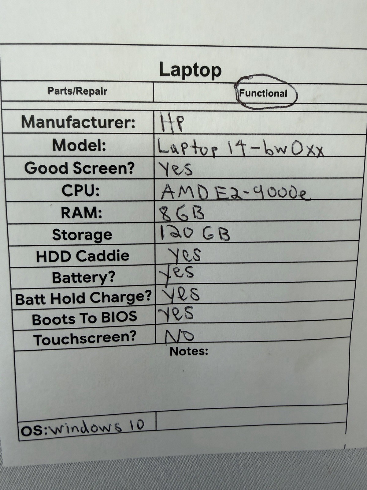 HP Laptop 14-bw012nr – Good Screen – AMD E2-9000e – Read Des