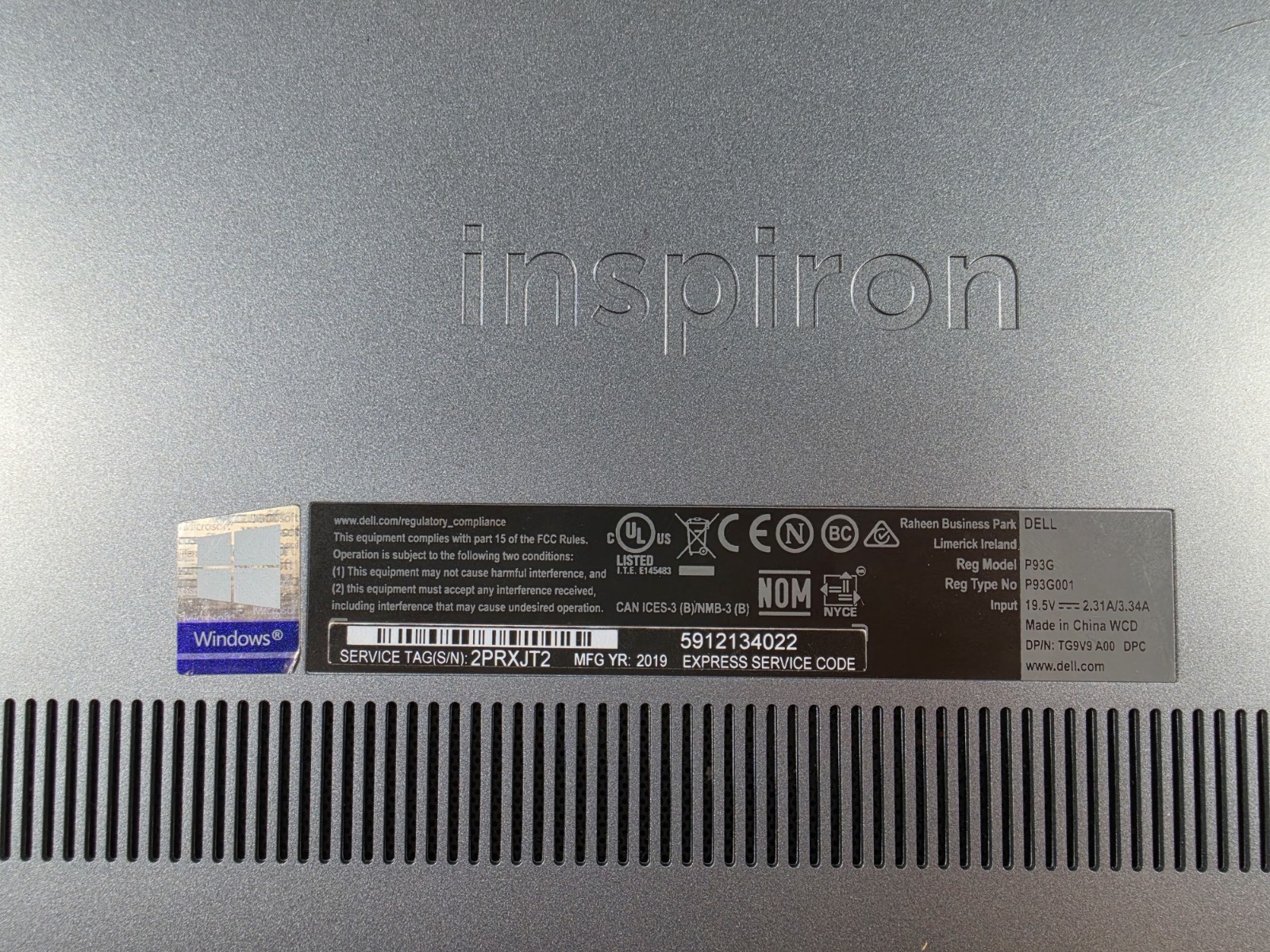 DELL Inspiron 5482 2-in-1 14″ Touchscreen I3-8145U 128GB SSD 8GB RAM Windows 11