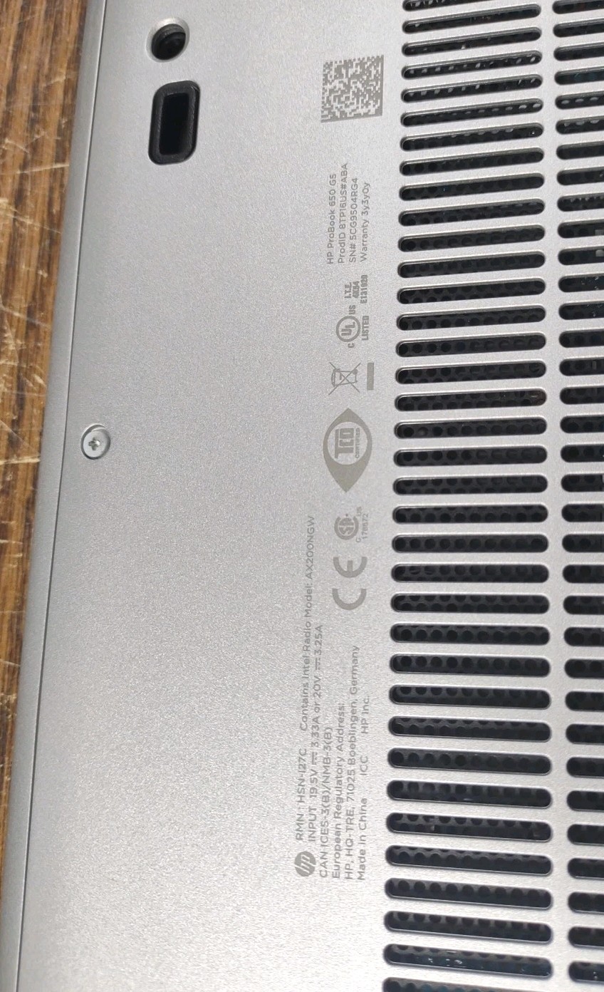 HP Probook 650 G5 Laptop W/ Intel i3-8145U 2.10GHz, 16GB, 1TB.