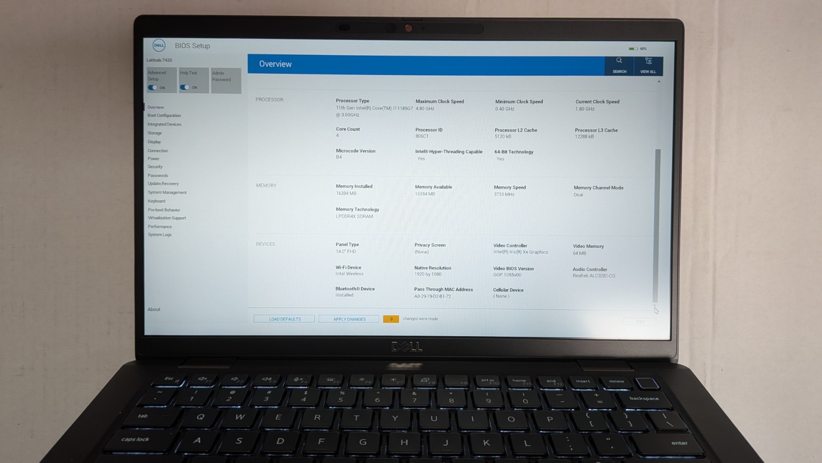 Dell Latitude 7420 14″ FHD i7 1185G7 3.0GHz 16GB RAM 256GB WIN11 PRO W/AC