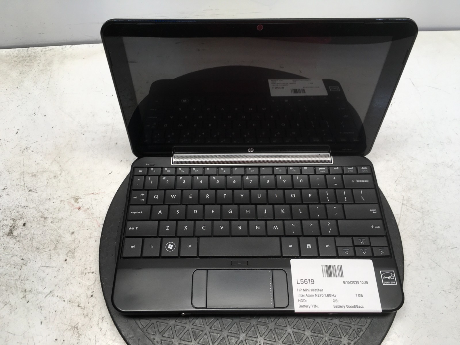 HP Mini 1035NR Intel Atom N270 1.6GHz 1 GB NO HDD