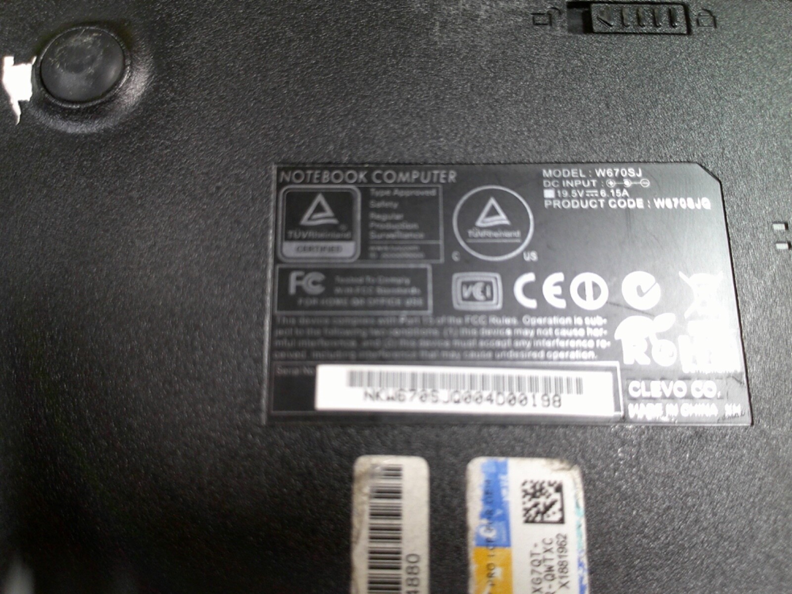 NOTEBOOK COMPUTER W670SJ INTEL CORE i7-4810MQ 16GB RAM **NO HD/ NO CADDIE/ NO OS