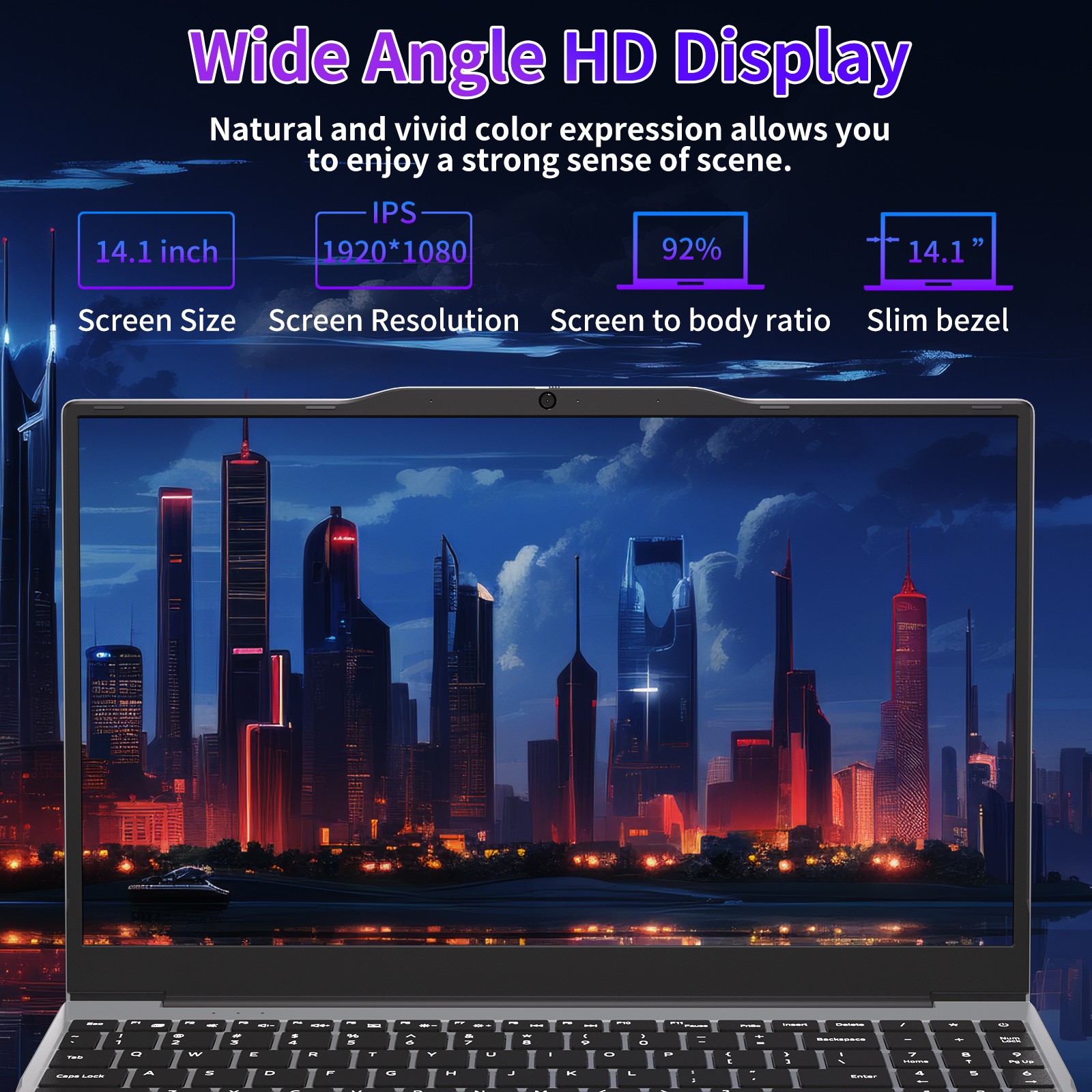 14.1″ FHD Student Laptop N5095 CPU 8GB RAM+512GB SSD WiFi6 | Win11 PRO Supported
