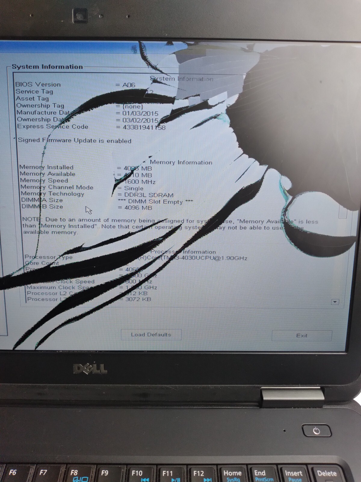 Dell Latitude E5440 w/i3-4030U, 4GB RAM, 320GB HDD 14″ Laptop for Parts/Repair