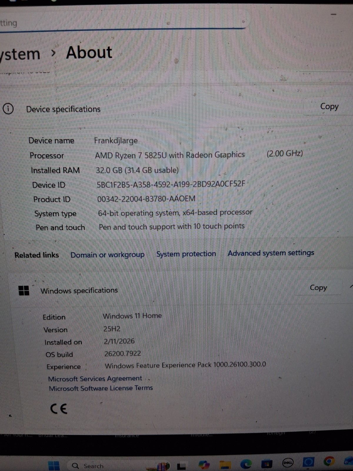 dell inspiron 16 touch screen laptop- ram upgraded from 16 ram to 32 ram