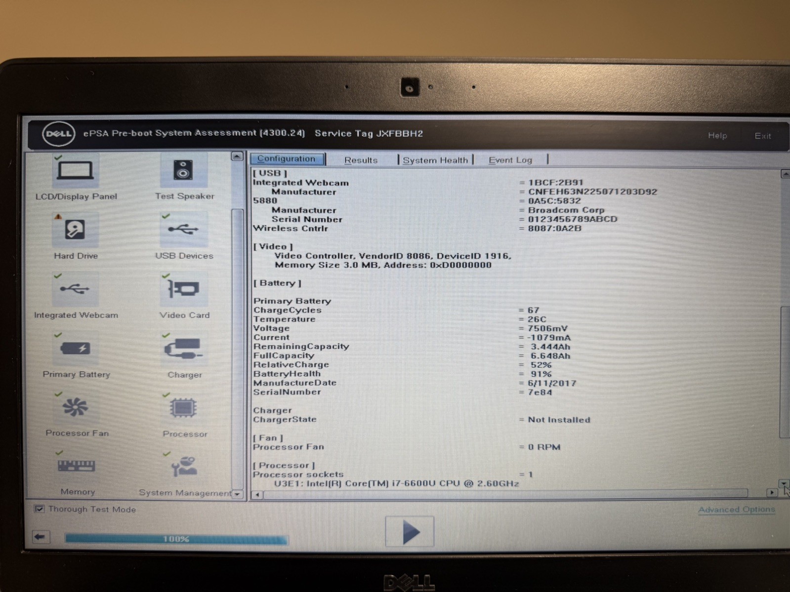 Dell Latitude E7470 Laptop Intel i7 6th Gen No HD/OS/AC Adapter- Swollen Battery