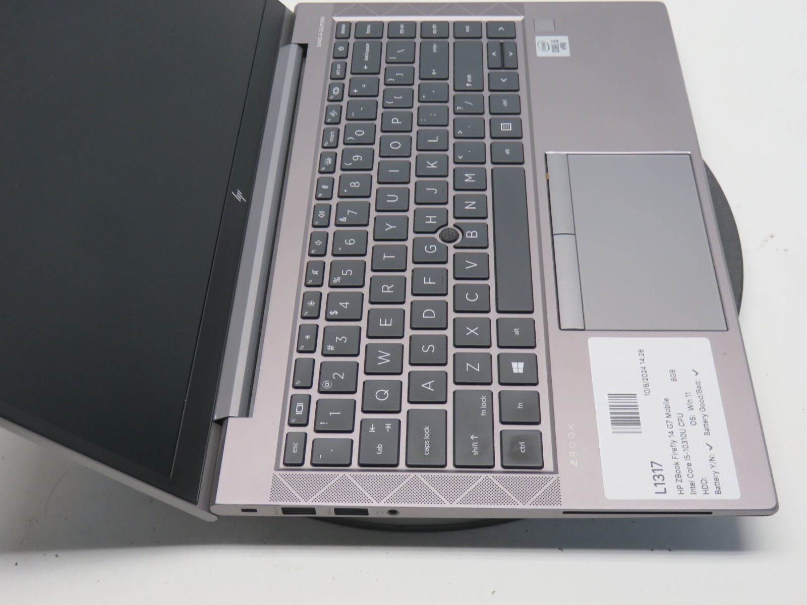 HP ZBook Firefly 14 G7 Intel Core i5-10310U CPU 1.70GHz 8GB 256GB SSD Win 11