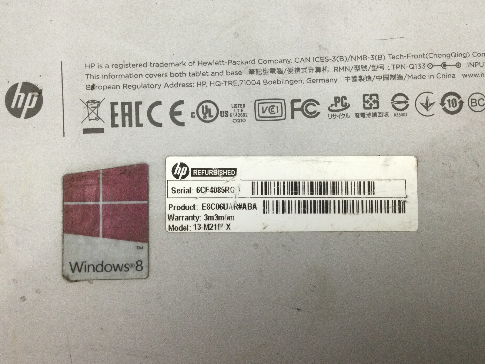 HP SPLIT X2 13-M2104X – FOR PARTS – INTEL I3 – 4GB RAM – READ DESCRIPTION – BB!!