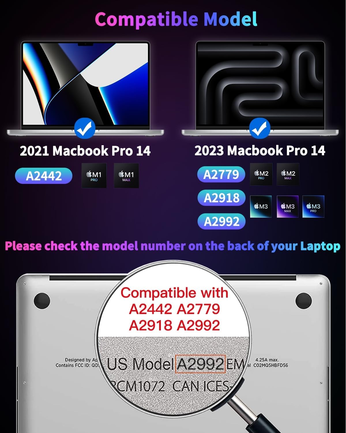 2-Pack Anti Blue Light Laptop Matte Screen Protector for 2023 MacBook Pro 14 inc