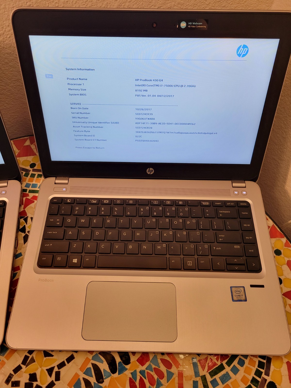 (Lot of 2) HP PROBOOK 430 G4 Intel Core i7-7500U @2.70GHz – 8GB RAM – No HDD/OS