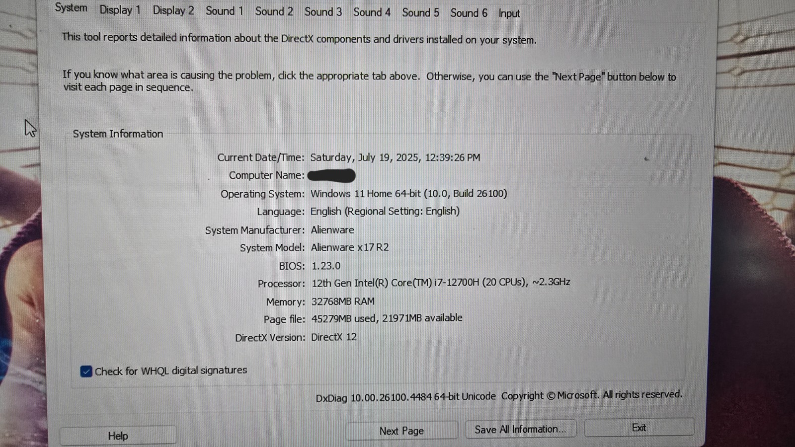 Alienware X17 R2 360Hz 12700H 32GB DDR5 1TB SSD 3070 Ti Mechanical Keyboard
