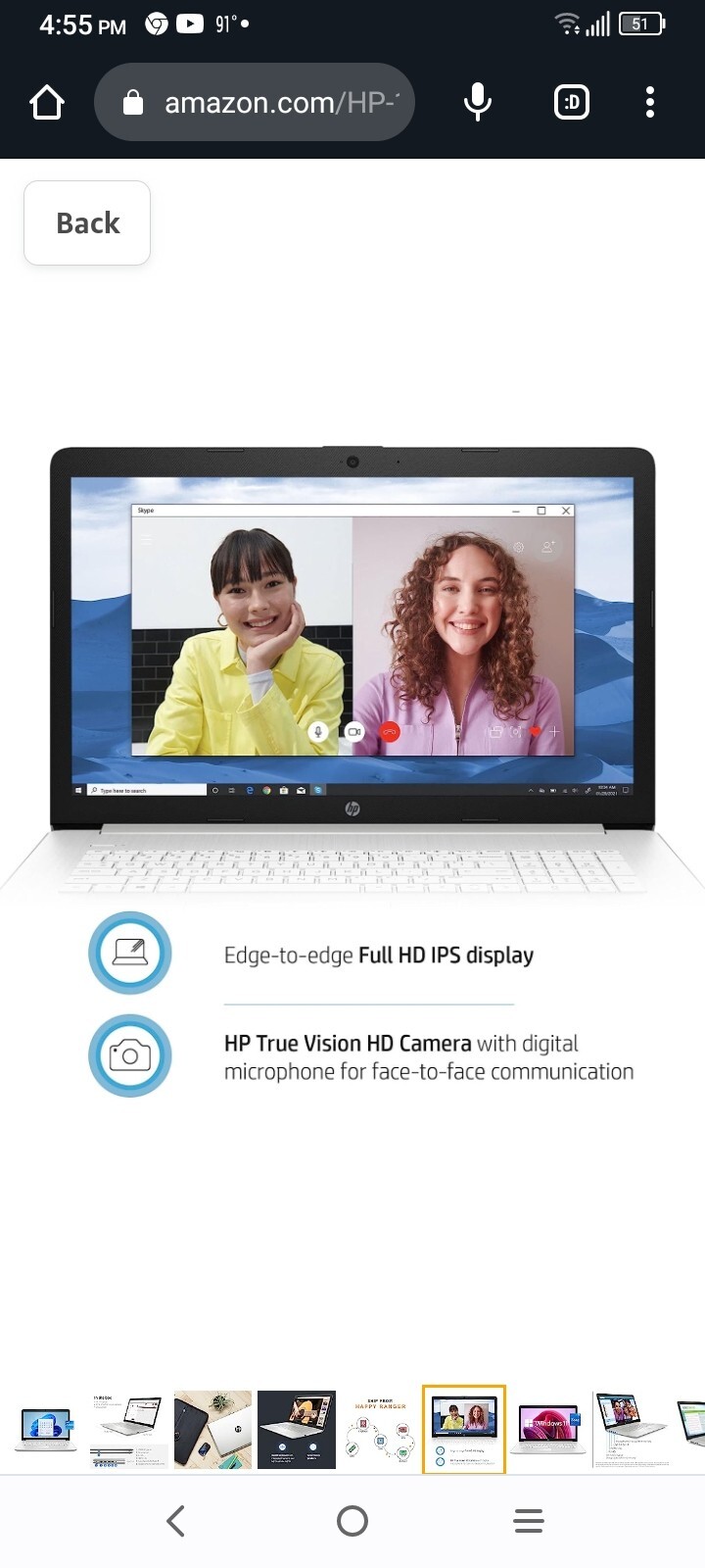 HP 17-cn0023dx 17.3″ (256GB SSD, Intel Core I5 11th Gen., 2.4GHz, 8GB) Laptop –
